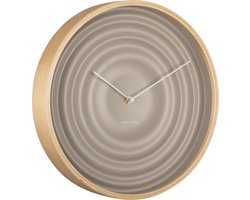 Wandklok - Scandi Ribble - Mat - Warm Grijs - Houten kast
