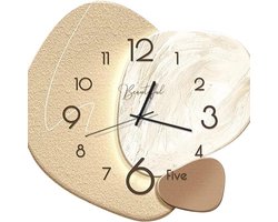 Wandklok Scandinavisch Design - Moderne Stille Kristalporselein Klok - Creatieve Decoratie Voor Woonkamer - Keuken - Kantoor - School - Werkt Op Batterij