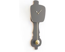 Wandklok Steen Grijs & Glimmend Goud maat S