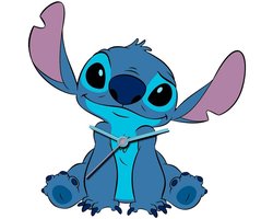 wandklok stitch 50 cm - blauw