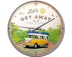 Wandklok Volkswagen Bulli Let's Get Away