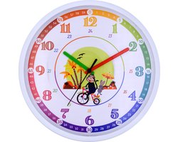 Wandklok voor kinderen - Educatief - Stil - Kleurrijk - Ø 25 cm