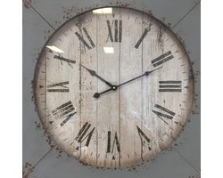 WANDKLOK WOOD OLD BLUE VINTAGE DESIGN