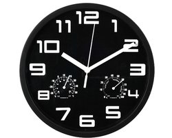 Wandklok zwart/wit Ø25cm