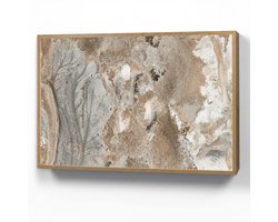 Wandlamp 100x70 cm - Oplaadbaar - Abstract - Marmer - Wit - Bruin - Marmerlook - Wandlampen binnen woonkamer - Slaapkamer lamp - Decoratieve nachtlamp - Vloerlamp draadloos