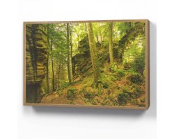 Wandlamp 100x70 cm - Oplaadbaar - Bomen - Steen - Bos - Natuur - Planten - Wandlampen binnen woonkamer - Slaapkamer lamp - Decoratieve nachtlamp - Vloerlamp draadloos