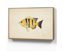 Wandlamp 100x70 cm - Oplaadbaar - Geel - Vis - Strepen - Tropisch - Wandlampen binnen woonkamer - Slaapkamer lamp - Decoratieve nachtlamp - Vloerlamp draadloos
