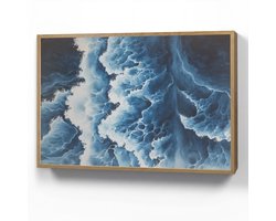 Wandlamp 100x70 cm - Oplaadbaar - Golven - Blauw - Schuim - Wandlampen binnen woonkamer - Slaapkamer lamp - Decoratieve nachtlamp - Vloerlamp draadloos