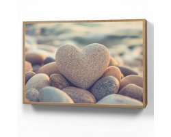 Wandlamp 100x70 cm - Oplaadbaar - Hart - Stenen - Natuur - Keien - Zen - Kiezelstenen - Wandlampen binnen woonkamer - Slaapkamer lamp - Decoratieve nachtlamp - Vloerlamp draadloos