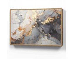 Wandlamp 100x70 cm - Oplaadbaar - Marmer - Zwart - Goud - Wit - Wandlampen binnen woonkamer - Slaapkamer lamp - Decoratieve nachtlamp - Vloerlamp draadloos
