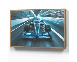 Wandlamp 100x70 cm - Oplaadbaar - Race - Auto - Formule 1 - Jongens - Blauw - Wandlampen binnen woonkamer - Slaapkamer lamp - Decoratieve nachtlamp - Vloerlamp draadloos