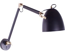 Wandlamp | 15 cm | Cupra | E27 | zwart | metaal | moderne design verlichting