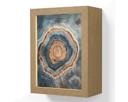 Wandlamp 15x20 cm - Oplaadbaar - Cirkel - Ringen - Steen - Tinten - Wandlampen binnen woonkamer - Slaapkamer lamp met kabel - Decoratieve nachtlamp - Vloerlamp snoer