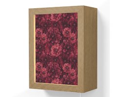 Wandlamp 15x20 cm - Oplaadbaar - Dahlias - Bloemen - Rood - Wandlampen binnen woonkamer - Slaapkamer lamp met kabel - Decoratieve nachtlamp - Vloerlamp snoer