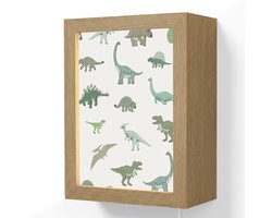 Wandlamp 15x20 cm - Oplaadbaar - Dino - Groen - Jongens - Dinosaurus - Blauw - Wandlampen binnen woonkamer - Slaapkamer lamp met kabel - Decoratieve nachtlamp - Vloerlamp snoer