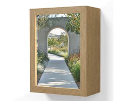 Wandlamp 15x20 cm - Oplaadbaar - Doorkijk - Pad - Beton - Landschap - Wandlampen binnen woonkamer - Slaapkamer lamp met kabel - Decoratieve nachtlamp - Vloerlamp snoer