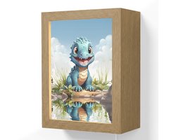Wandlamp 15x20 cm - Oplaadbaar - Draak - Blauw - Jongens - Kinderen - Wandlampen binnen woonkamer - Slaapkamer lamp met kabel - Decoratieve nachtlamp - Vloerlamp snoer