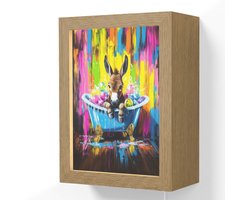 Wandlamp 15x20 cm - Oplaadbaar - Ezel - Badkuip - Roze - Schuim - Wandlampen binnen woonkamer - Slaapkamer lamp met kabel - Decoratieve nachtlamp - Vloerlamp snoer