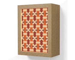 Wandlamp 15x20 cm - Oplaadbaar - Geometrisch - Retro - Oranje - Wandlampen binnen woonkamer - Slaapkamer lamp met kabel - Decoratieve nachtlamp - Vloerlamp snoer