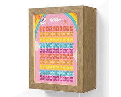 Wandlamp 15x20 cm - Oplaadbaar - Getallen - Leren tellen voor kinderen - Getallenlijn - Cijfers - Roze - Eenhoorn - Wandlampen binnen woonkamer - Slaapkamer lamp met kabel - Decoratieve nachtlamp - Vloerlamp snoer