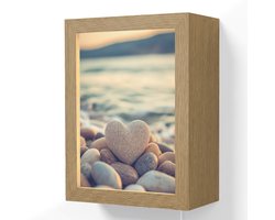 Wandlamp 15x20 cm - Oplaadbaar - Hart - Stenen - Natuur - Keien - Zen - Kiezelstenen - Wandlampen binnen woonkamer - Slaapkamer lamp met kabel - Decoratieve nachtlamp - Vloerlamp snoer