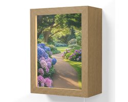 Wandlamp 15x20 cm - Oplaadbaar - Hortensia- Park - Pad - Wandlampen binnen woonkamer - Slaapkamer lamp met kabel - Decoratieve nachtlamp - Vloerlamp snoer