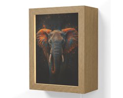 Wandlamp 15x20 cm - Oplaadbaar - Olifant - Oranje - Oren - Wandlampen binnen woonkamer - Slaapkamer lamp met kabel - Decoratieve nachtlamp - Vloerlamp snoer