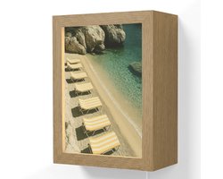 Wandlamp 15x20 cm - Oplaadbaar - Strandbedden - Zee - Stenen - Baai - Wandlampen binnen woonkamer - Slaapkamer lamp met kabel - Decoratieve nachtlamp - Vloerlamp snoer