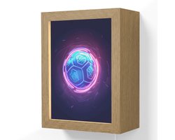 Wandlamp 15x20 cm - Oplaadbaar - Voetbal - Sport - Blauw - Paars - Wandlampen binnen woonkamer - Slaapkamer lamp met kabel - Decoratieve nachtlamp - Vloerlamp snoer