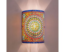 Wandlamp | 17 x 26 cm | oosterse wandlampen | E14 | meerkleurig | glas en metaal | oosters