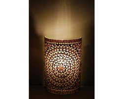 Wandlamp | 17 x 26 cm | oosterse wandlampen | E14 | paars | glas en metaal | oosters