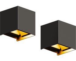 Wandlamp - 2 pack - Werkt op netstroom - 3000K - Voor binnen en buiten - Buitenlamp - Vivid Green