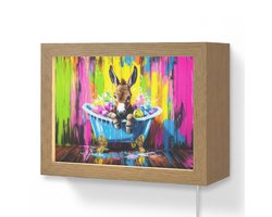 Wandlamp 20x15 cm - Oplaadbaar - Ezel - Badkuip - Roze - Schuim - Wandlampen binnen woonkamer - Slaapkamer lamp met kabel - Decoratieve nachtlamp - Vloerlamp snoer