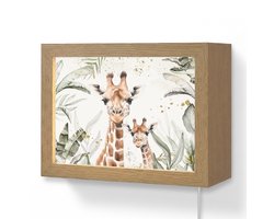 Wandlamp 20x15 cm - Oplaadbaar - Giraffe - Natuur - Kinderen - Dieren - Wandlampen binnen woonkamer - Slaapkamer lamp met kabel - Decoratieve nachtlamp - Vloerlamp snoer