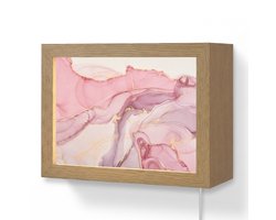 Wandlamp 20x15 cm - Oplaadbaar - Goud - Marmer - Roze - Wandlampen binnen woonkamer - Slaapkamer lamp met kabel - Decoratieve nachtlamp - Vloerlamp snoer