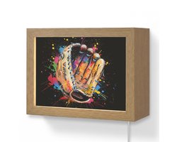 Wandlamp 20x15 cm - Oplaadbaar - Graffiti - Sport - Baseball - Honkbal - Wandlampen binnen woonkamer - Slaapkamer lamp met kabel - Decoratieve nachtlamp - Vloerlamp snoer