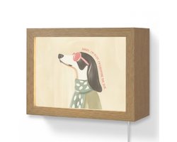 Wandlamp 20x15 cm - Oplaadbaar - Quote - Hond - Zonnebril - Wandlampen binnen woonkamer - Slaapkamer lamp met kabel - Decoratieve nachtlamp - Vloerlamp snoer