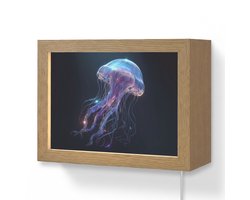 Wandlamp 20x15 cm - Oplaadbaar - Tentakels - Kwal - Paars - Sprankeling - Wandlampen binnen woonkamer - Slaapkamer lamp met kabel - Decoratieve nachtlamp - Vloerlamp snoer