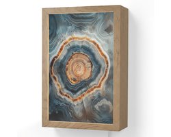 Wandlamp 20x30 cm - Oplaadbaar - Cirkel - Ringen - Steen - Tinten - Wandlampen binnen woonkamer - Slaapkamer lamp met kabel - Decoratieve nachtlamp - Vloerlamp snoer