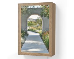 Wandlamp 20x30 cm - Oplaadbaar - Doorkijk - Pad - Beton - Landschap - Wandlampen binnen woonkamer - Slaapkamer lamp met kabel - Decoratieve nachtlamp - Vloerlamp snoer