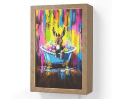 Wandlamp 20x30 cm - Oplaadbaar - Ezel - Badkuip - Roze - Schuim - Wandlampen binnen woonkamer - Slaapkamer lamp met kabel - Decoratieve nachtlamp - Vloerlamp snoer