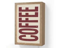 Wandlamp 20x30 cm - Oplaadbaar - Koffie -Japandi - Rood - Vintage - Wandlampen binnen woonkamer - Slaapkamer lamp met kabel - Decoratieve nachtlamp - Vloerlamp snoer