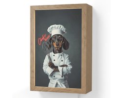 Wandlamp 20x30 cm - Oplaadbaar - Quote - Neon - Hond - Kokskleding - Wandlampen binnen woonkamer - Slaapkamer lamp met kabel - Decoratieve nachtlamp - Vloerlamp snoer