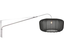 Wandlamp 2574ST + K4193SS, trendy staal en textiel, uitschuifbaar, draaibaar en kantelbaar, Elegant Classy, merknaam Steinhauer