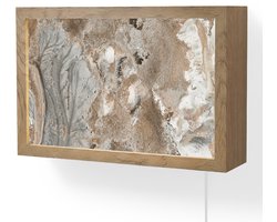 Wandlamp 30x20 cm - Oplaadbaar - Abstract - Marmer - Wit - Bruin - Marmerlook - Wandlampen binnen woonkamer - Slaapkamer lamp met kabel - Decoratieve nachtlamp - Vloerlamp snoer