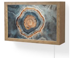 Wandlamp 30x20 cm - Oplaadbaar - Cirkel - Ringen - Steen - Tinten - Wandlampen binnen woonkamer - Slaapkamer lamp met kabel - Decoratieve nachtlamp - Vloerlamp snoer
