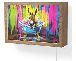 Wandlamp 30x20 cm - Oplaadbaar - Ezel - Badkuip - Roze - Schuim - Wandlampen binnen woonkamer - Slaapkamer lamp met kabel - Decoratieve nachtlamp - Vloerlamp snoer