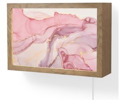 Wandlamp 30x20 cm - Oplaadbaar - Goud - Marmer - Roze - Wandlampen binnen woonkamer - Slaapkamer lamp met kabel - Decoratieve nachtlamp - Vloerlamp snoer