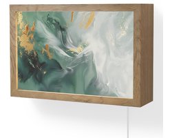 Wandlamp 30x20 cm - Oplaadbaar - Groen - Modern - Marmer - Abstract - Wandlampen binnen woonkamer - Slaapkamer lamp met kabel - Decoratieve nachtlamp - Vloerlamp snoer
