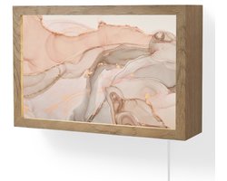 Wandlamp 30x20 cm - Oplaadbaar - Marmer - Roze - Rosé - Wandlampen binnen woonkamer - Slaapkamer lamp met kabel - Decoratieve nachtlamp - Vloerlamp snoer